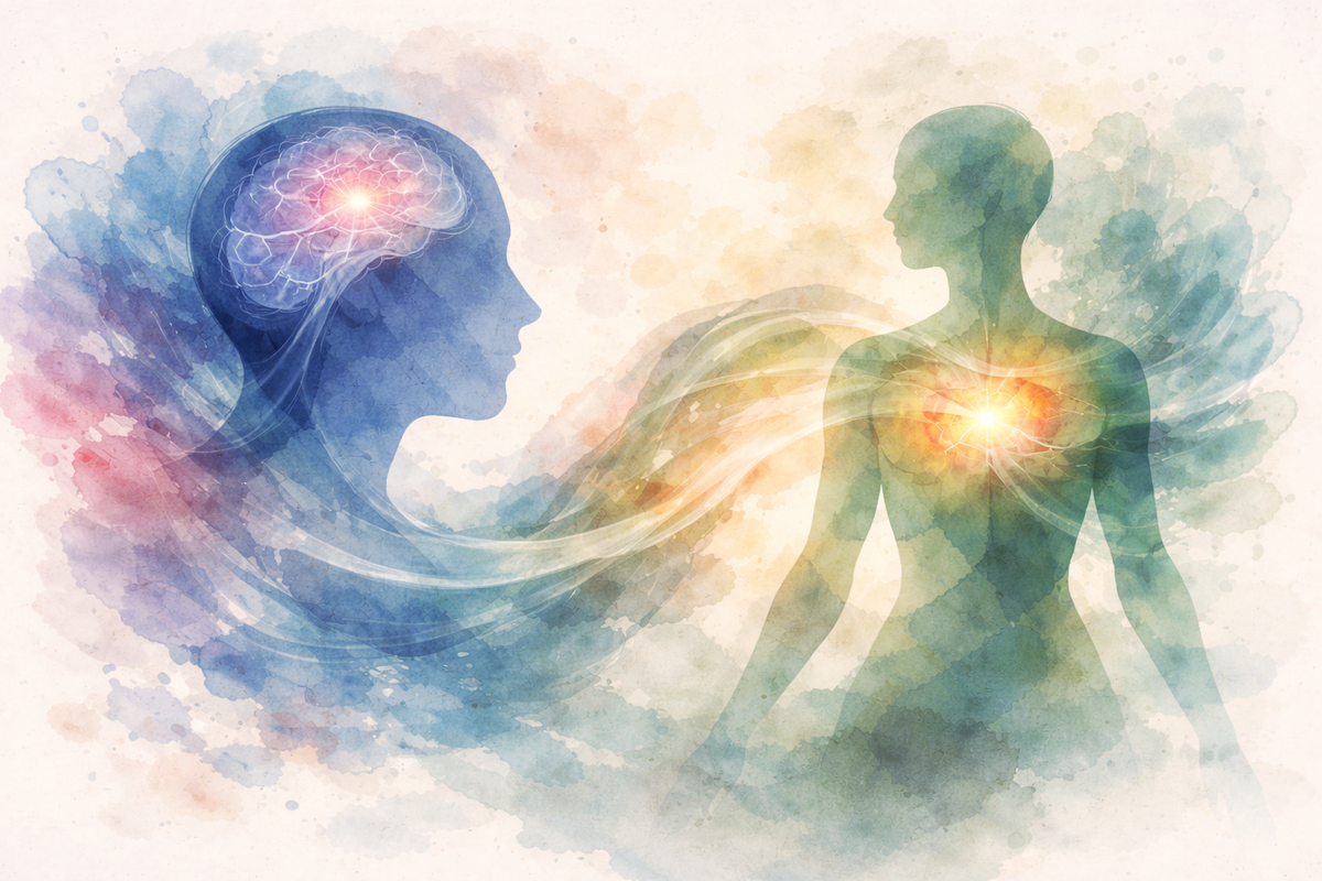 Watercolor image of battle between the mind and the body for a blog called "Substance Use Disorders: Physiological vs Psychological Dependence"