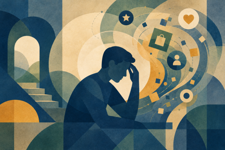Geometric image of addiction to behaviors for a STR Behavioral Health Blog called “Why Can't I Stop?”: Understanding Process Addictions + Compulsive Behaviors