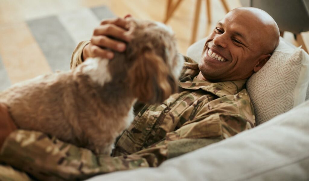 Silver Pines - Veterans Program - veteran with dog