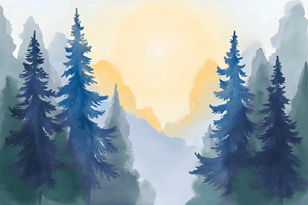 STR Behavioral Health - Painting of pine trees