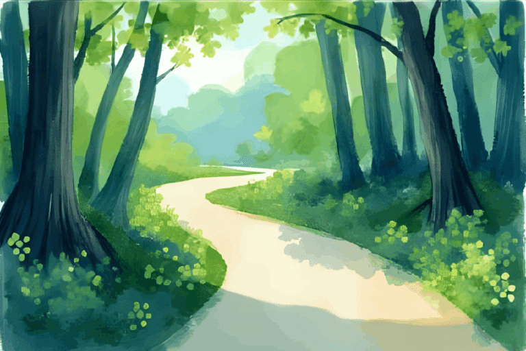 STR Behavioral Health - Featured Image - Watercolor painting of path through forest