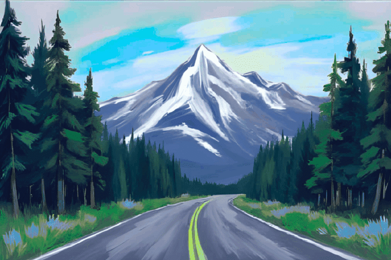 STR Behavioral Health - Featured Image - Watercolor painting of road cutting through mountains