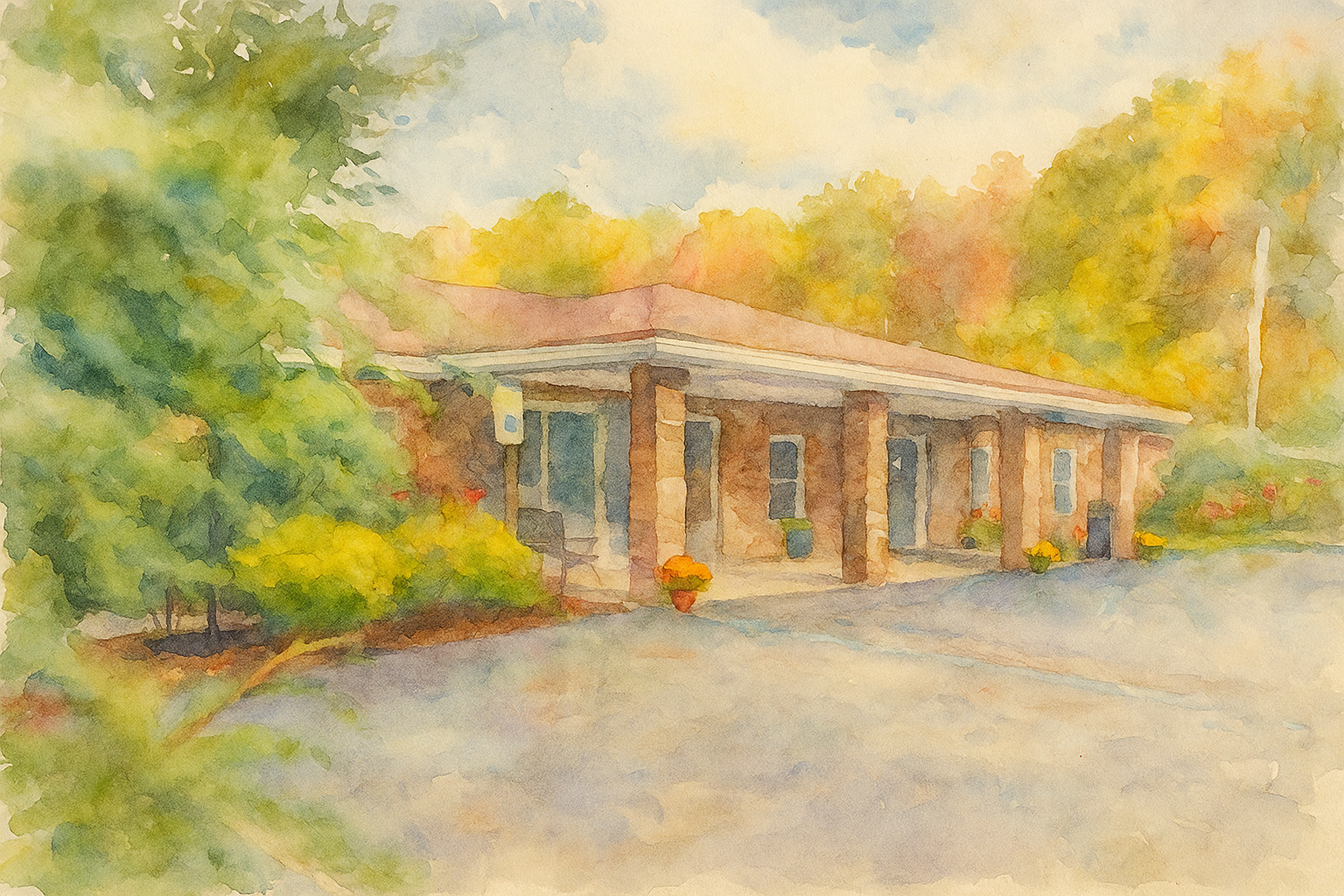 STR Silver Pines - Watercolor of facility